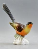 Drasche porcelán madárka. Kézzel festett, jelzett, minimális kopással, m: 10,5 cm