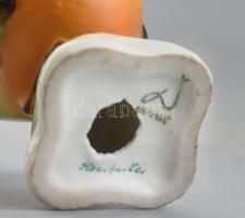 Drasche porcelán madárka. Kézzel festett, jelzett, minimális kopással, m: 10,5 cm