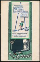 cca 1920 Seidner Plakát és Címkegyár számolócédulája és prospektusa, a prospektuson Földes Imre (1881-1948) grafikájával, összeragadtak, valószínűleg prospektus minták, 14x7 cm és 21x9 cm