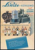 cca 1920-1930 Lindle konyhai hűtéstechnikai prospektus, német nyelven, kihajtható.