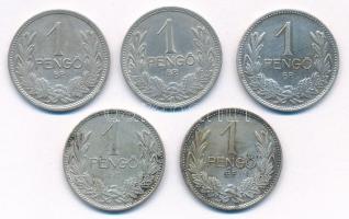 1926-1939. 1P Ag (5xklf) teljes sor! T:2,2- Adamo P6