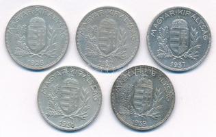 1926-1939. 1P Ag (5xklf) teljes sor! T:2,2- Adamo P6