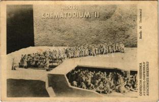 Oswiecim-Brzezinka, Auschwitz-Birkenau; WWII German Nazi concentration camp. Model of Crematorium section (lyuk / hole)