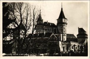 1933 Bajmóc, Bojnice; Bojnicky zámok / Gróf Pálffy kastély, Bajmóc vára a 600 éves hársfával / castle and the 600 years old lime-tree