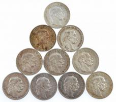 1913KB 2K Ag "Ferenc József" (10x) közte fordított peremfeliratú is T:2 patina
Adamo K6