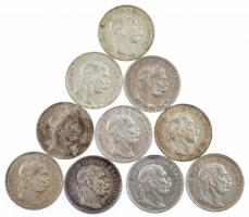 1914KB 1K Ag "Ferenc József" (10x) közte fordított peremfeliratú is T:1-,2
Adamo K5.1