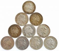 1915KB 1K Ag "Ferenc József" (10x) közte fordított peremfeliratú is T:1-,2 patina
Adamo K...