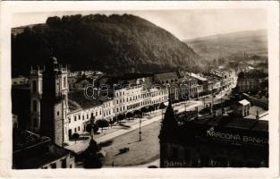 1932 Besztercebánya, Banská Bystrica; látkép, bank, Steiner üzlete / generel view, bank, shops