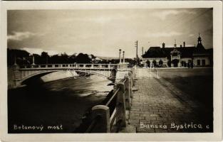 1928 Besztercebánya, Banská Bystrica; Betonovy most, Vanovy a parny kúpel / betonhíd, fürdő, kávéház és bár / concrete bridge, spa, bath, café and bar