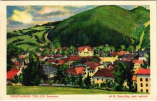 Trencsénteplic, Trencianske Teplice; Panorama / látkép / general view s: K. Ondreicka