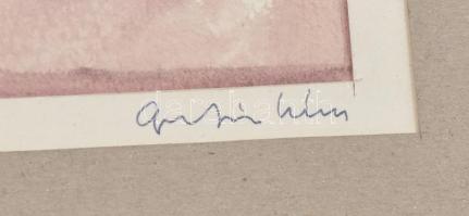 Gulyás Dénes (1927-2003): Színes táj. Akvarell, papír, jelzett, paaszpartuban, 22,5x32,5 cm