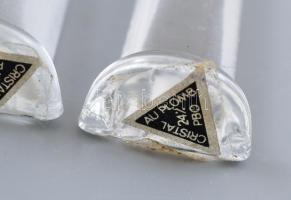 6 db-os üveg késtartó (késbak) szett, etikettel jelzett, eredeti dobozában, h: 8,5 cm