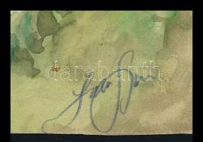 Jakab Gyula (1910-1991): Dunapart (1933). Akvarell, papír, jelzett, 21×17 cm