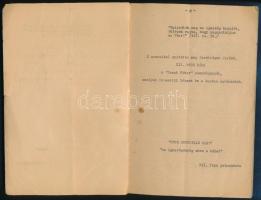 1950 Jubileumi szentévi szentóra. (Kézirat gyanánt). 30 p. Tűzött papírkötés, a borítón kis szakadás...