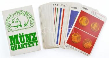 Münz Quartett német nyelvű kártyajáték, eredeti dobozában, német nyelvű játékszabállyal, újszerű állapotban