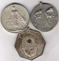 1900-as évek eleje kerékpáros  érmek 3db  T:1,2