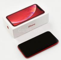 Iphone XR Red, 64 GB, két éve vásárolt, kártyafüggetlen mobiltelefon, töltő nélkül, üvegfóliázott, sérülésmentes, szép állapotban, eredeti dobozában