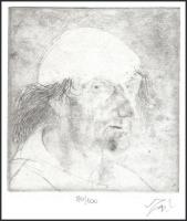 Szász Endre (1926-2003): Férfi portré. Rézkarc, merített vízjeles papír, jelzett, számozott (80/100)...