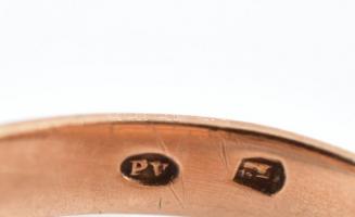 Arany (14k/Au) monogramos pecsétgyűrű, jelzett, nettó: 5,67g, m: 62