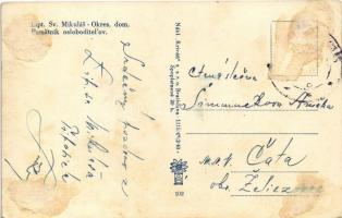 1948 Liptószentmiklós, Liptovsky Mikulás; Okres. dom. Pamätník osloboditelov / Járási hivatal, emlék...