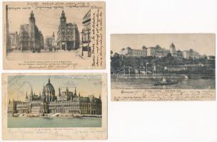 1901-1905 Budapest. Ganz Antal kiadása - 3 db régi képeslap