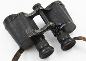 cca 1915 Carl Zeiss Marineglas 6x I. világháborús katonai távcső, sárga színszűrővel, eredeti bőr to...