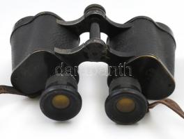 cca 1915 Carl Zeiss Marineglas 6x I. világháborús katonai távcső, sárga színszűrővel, eredeti bőr to...