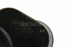 cca 1915 Carl Zeiss Marineglas 6x I. világháborús katonai távcső, sárga színszűrővel, eredeti bőr to...