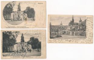 1901-1904 Budapest. Ganz Antal kiadása - 3 db régi képeslap