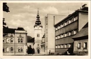 1956 Rózsahegy, Ruzomberok; tér, templom / square, church (EB)