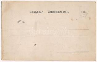 ~1899 (Vorläufer) Budapest, Lánchíd, Bazilika. Díszített óriás levelezőlap (21,5 x 13,5 cm) (felszín...