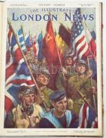1945 The Illustrated London News májustól terjedő számai. bekötve, a világháború győzteseinek dicséretével
