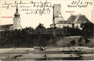 1903 Győr, Püspökvár, Székesegyház, faúsztatás. Nitsmann József kiadása