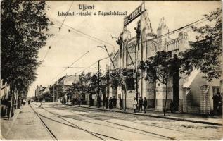 1914 Budapest IV. Újpest, István úti részlet a Népszínházzal, villamossín (EK)