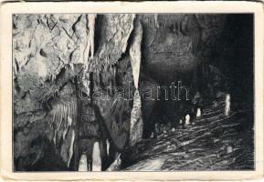 Deménfalu, Demanová (Liptószentmiklós, Liptovsky Mikulás); Demänovské Jaskyne. Stalagmostalaktit v kvaplovej galerii demänov. jaskyn / Deménfalvi barlang, belső / cave interior (kopott sarkak / worn corners)