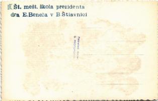 Selmecbánya, Banská Stiavnica; St. mest. skola prezidenta dra E. Benesa v B. Stiavnici / iskola / sc...