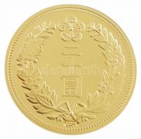 DN Történelmi aranypénzek - Korea 20 von, 1906 aranyozott Cu-Ni utánveret COPY beütéssel (20g/38,61mm) T:PP