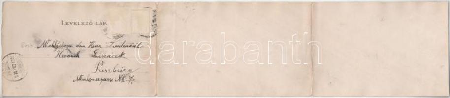 1900 Esztergom, Mária Valéria híd (Vaszary Kolos), látkép. Wallfisch S. három részes kinyitható képe...