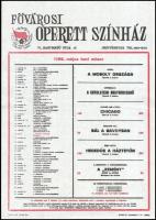 1986 Fővárosi Operettszínház május havi műsorának plakátja, 41,5x29,5 cm