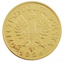 DN Történelmi aranypénzek - Lengyelország 5 zloty 1925 aranyozott Cu-Ni utánveret COPY beütéssel (20g/38,61mm) T:PP