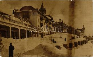 1950 Tátra, Magas-Tátra, Vysoké Tatry; Strbské pleso, Restaurácia / Csorba-tó télen, étterem / winter, restaurant (Rb)