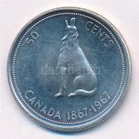 Kanada 1967. 50c Ag "100 éves a Konföderáció" T:1- Canada 1967. 50 Cents Ag "Condefed...
