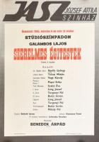 1986 József Attila Színház, Galambos Lajos: Szerelmes égitestek előadás plakátja, feltekerve, szakadással, ragasztott, 68,5x48,5 cm