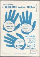 1986 Kéthetenként a Szélrózsa együttes Klubja, plakát, 41,5x30 cm