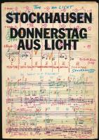 Stockhausen, Karlheinz Donnerstag aus Licht. Opera in three acts. Milano, 1981. Scala. Kiadói papírkötésben