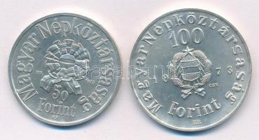 1973. 50Ft Ag + 100Ft Ag "Petőfi" T:BU
Adamo EM41, EM42