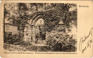 1902 Budapest I. Várkerti részlet a Mátyás kapuval. Ganz Antal 143. (EK)