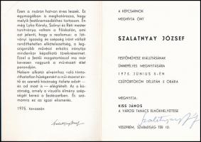 Szalatnyay József (1915-2018) festő meghívója aláírásával