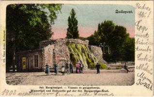 1903 Budapest XIII. Margitsziget, Vízesés és gyógyforrás. Ganz Antal 104.