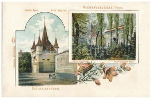 Brassó, Kronstadt, Brasov; Szecessziós leporello 14 képpel. Hiemesch / Art Nouveau leporello with 14...